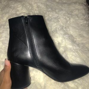 Black Faux Leather Booties